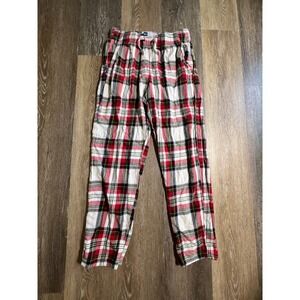 Old Navy Pajama Pants Mens Small Red White Plaid Excellent Flannel Loungewear